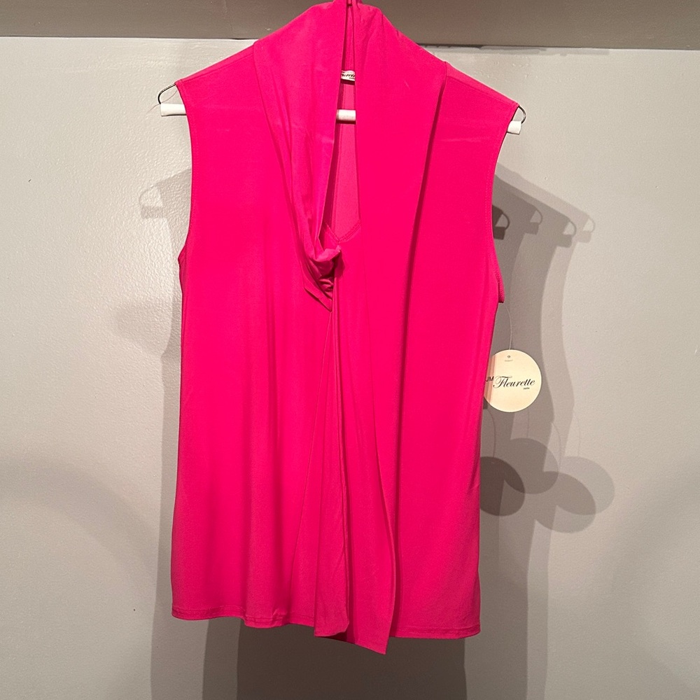 Pink Sleeveless Drape Top